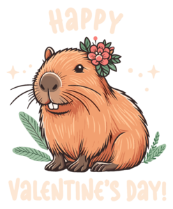 Happy Valentines Day Capybara